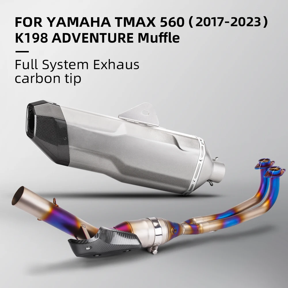 

For TMAX560 2017-2023 Motorcycle Exhaust Muffler Modified Pipe Connection Middle Tube Link full exhaust muffler styem
