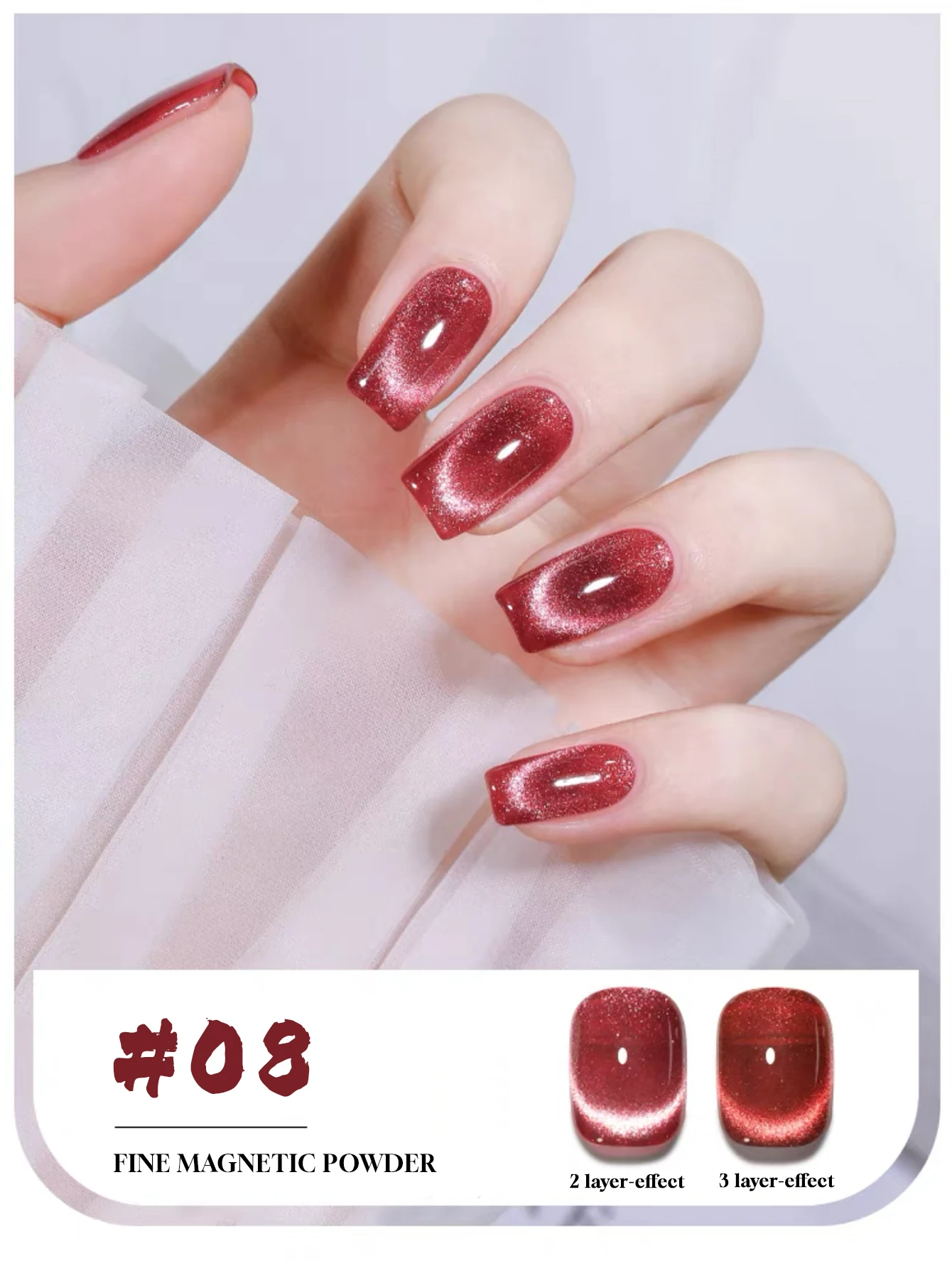 

01-18 шт. 2025 новый дизайн ногтей модная фототерапия красочный драгоценный камень красный, синий, зеленый, фиолетовый кошачий глаз магнитная пудра прозрачный ноготь