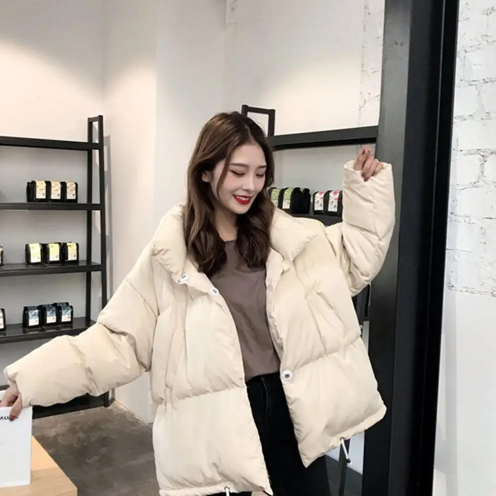 2023 New Winter Fashion Down Coat Long Sleeves Solid Color Thicken Cardigan Keep Warm Outwear Pockets Women Coat for Outdoor