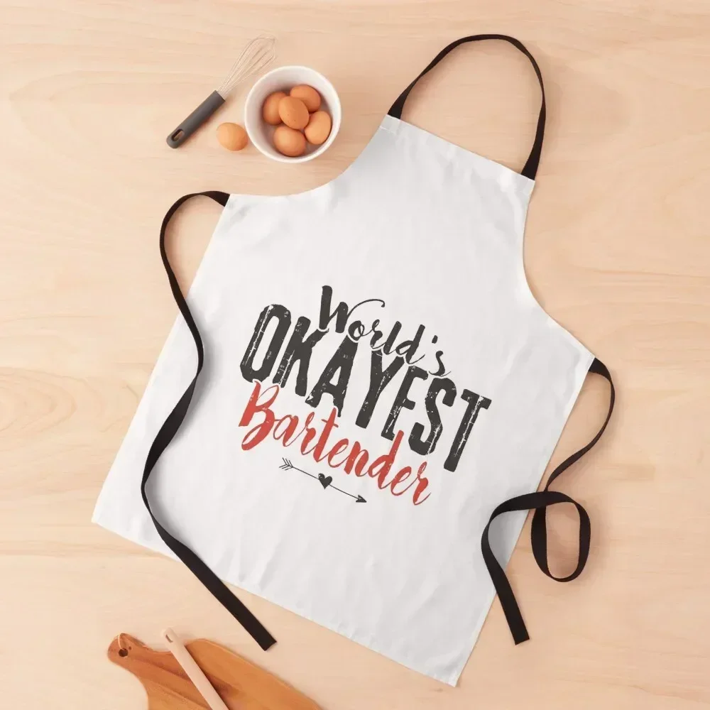 

World's Okayest Bartender Apron painters Kitchen accessories kitchen utensil Kitchen Household Items Apron