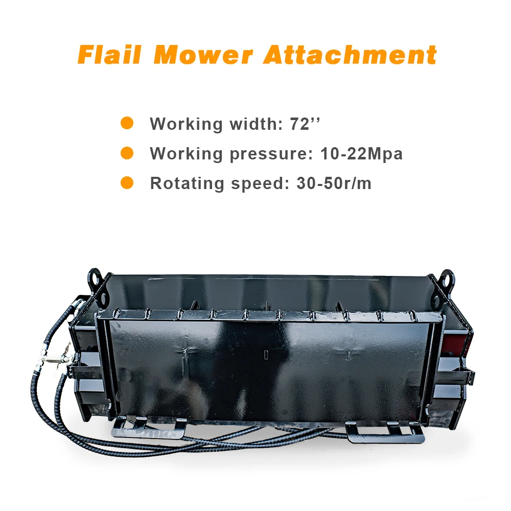 MMS 72'' Hydraulic Flail Mower Attachment for Bobcat Skid Steer Loader Universal Mounting Coupler Free Shipping