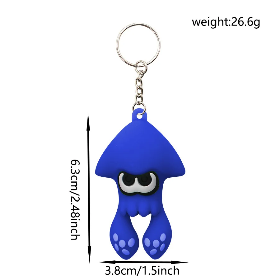 Cute Splatoon Toy Cartoon Key Chain Squid Action Figure Keyring Pendant Fashion Doll Gift Birthday Gift Christmas Present