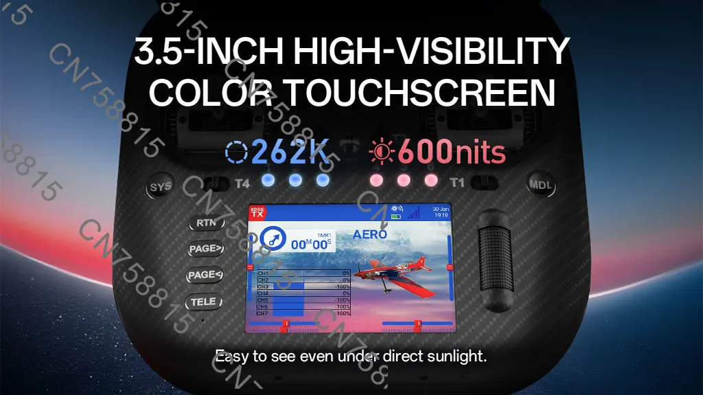 لـ FPV Radiomaster TX15 MAX جهاز التحكم عن بعد ExpressLRS AG02، CNC HALL GIMBAL LR1121 شاشة لمس ملونة 3.5 بوصة، قطعة واحدة