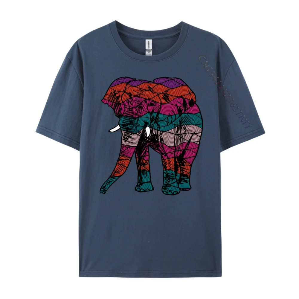 

Colorful Elephant Brand Clothing Men's Shirt Japan Style Camisetas Tee Shirt Men Graphic Short Sleeve 4TH of July