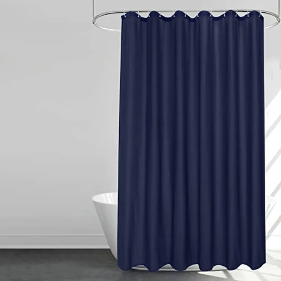 

EurCross Blue Extra Long Fabric Shower Curtain Liner 72 x 84 inches LengthWater-Resistant Washable Lightweight Shower Curtain f