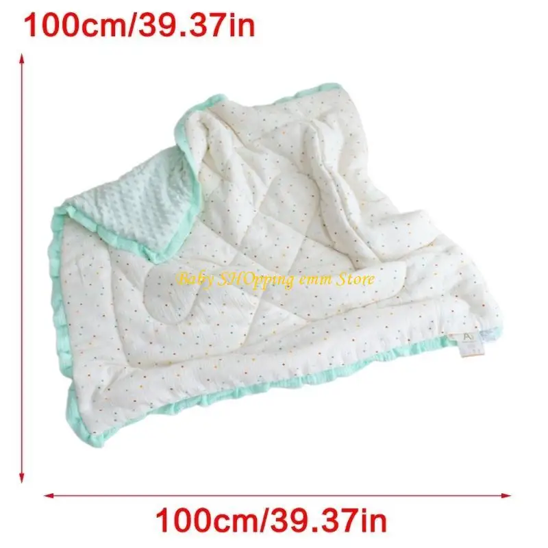 23GD Baby Throw Blanket Quilt with Delicate Lace Edging for Toddlers Crib Strollers