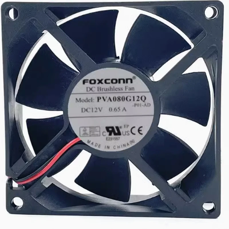 8025 12V 0.65A 8CM 4 pines PWM ventilador de alto volumen de aire PVA080G12Q