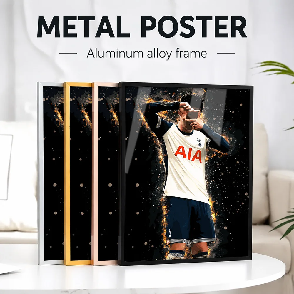 Son Heung-Min Football Metal Poster With Aluminum Alloy Frame Personalized Photo Victory Style Wall Art For Office Athlete Gift