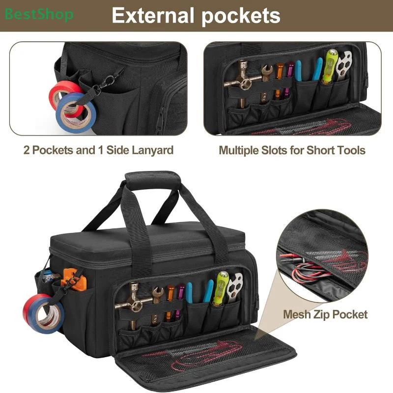 Heavy Duty Tacticals Tool Bag Non-Slip Base Multipurpose Work Organizer For Handyman Carpenter Durable Portable Tool Storage