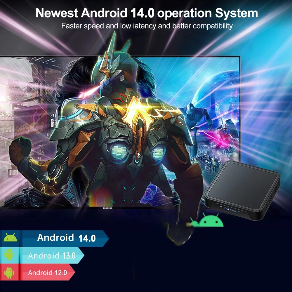 TV98 ATV Plus Android 14 TV Box 5G Dual Wifi TV HD 8K Video 2GB 16GB BT5.0 H313 Quad Core 4K 3D Voice Media Player Set Top Box