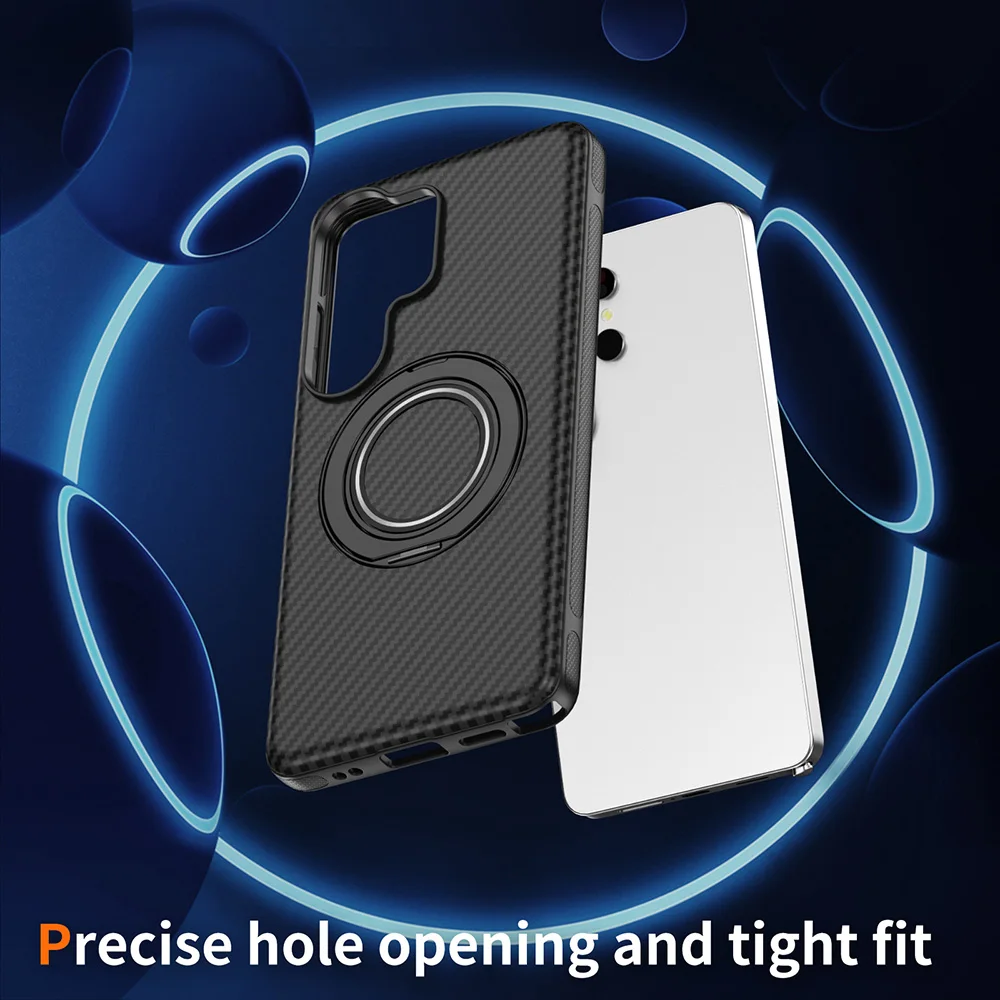 Carbon Fiber Pattern Gear Phone Case for Samsung Galaxy S26 S25 S24 S23 Ultra S26 Plus Cover With Bracket Pinion Shell Fundas