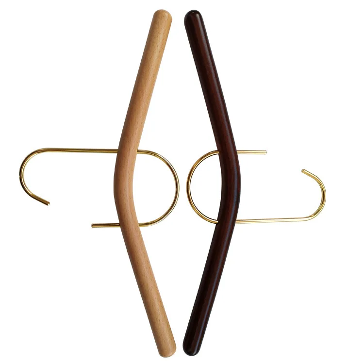 New light beech women\'s solid wood hanger wedding dress shop clothing store wooden clothes hanger creative wooden clothes