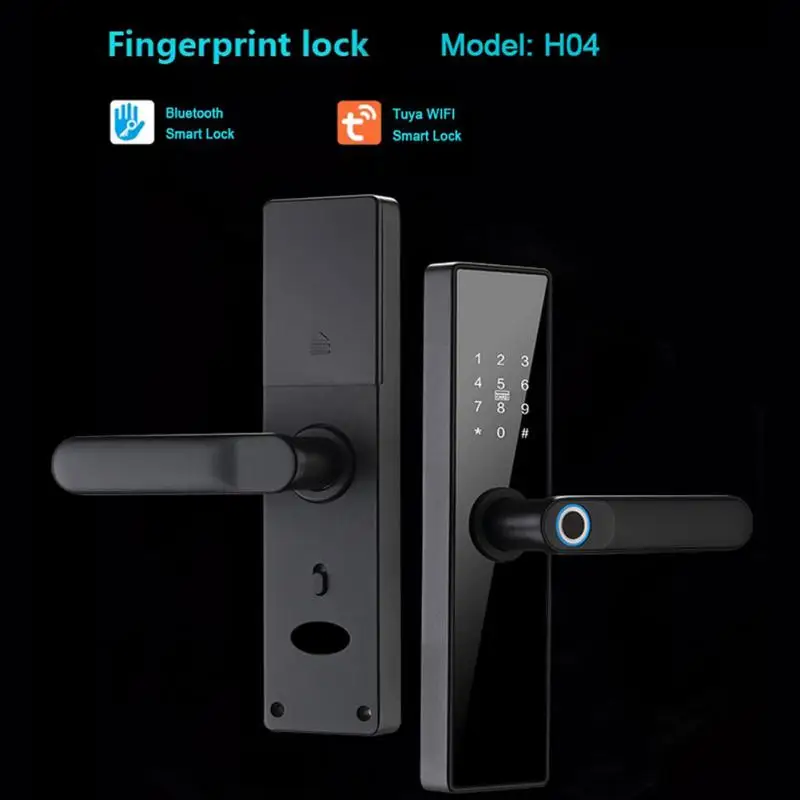 

Tuya Wifi Electronic Smart Door Lock With Tuya APP Remotely / Biometric Fingerprint / Smart Card / Password / Key Unlock