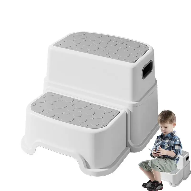 

Step Stools For Kids Non-Slip Double Layer Poop Stool Multi-Function Toddler Ladder Kitchen Counter Helper For Bathroom Bedroom