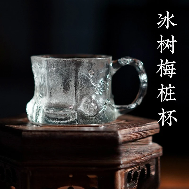 Glazed Ice Tree Plum Stump Glazed Cup Water Cup Coffee Cup Kung Fu Tea National Style Classical Teacup