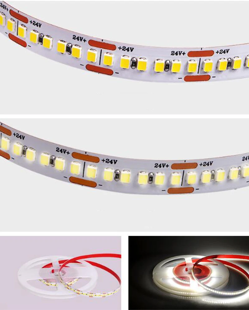 10m Bright 24V 2025 LED Strip 288 led/m 8mm 15w/m Flexible Soft Linear Tape Home 3000k Natural White 4000k Day White 6000k 6500k image 6