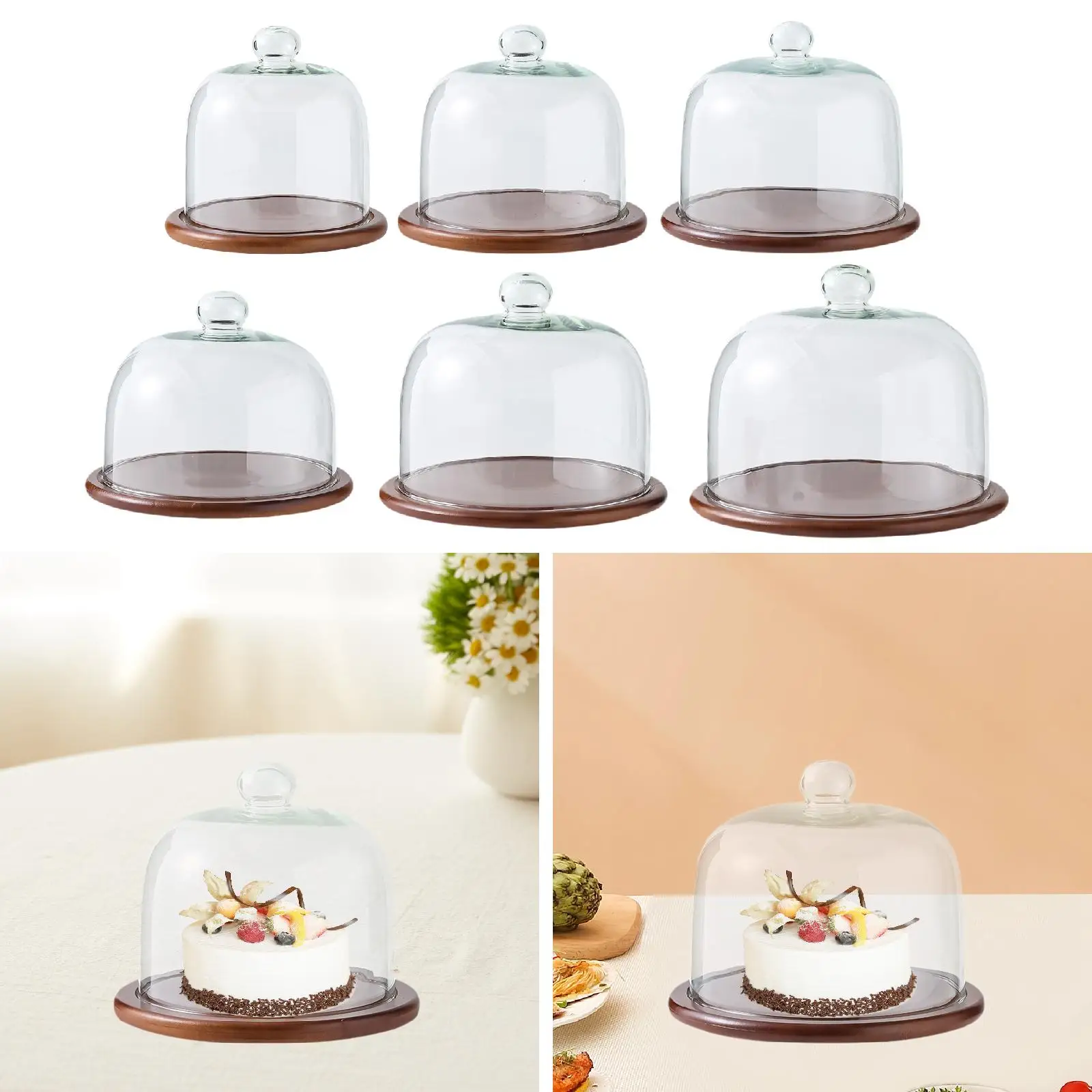 Soporte para pasteles con cúpula, plato multifuncional para servir, cubierta de cúpula para pastel a prueba de polvo para cumpleaños, boda, cocina, restaurantes, Hotel