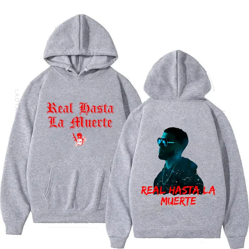 Autumn Men's Hoodies Anuel AA Real Hasta La Muerte Theme Print Sweatshirts Streetwear Rapper Pullover Casual Hooded Tops