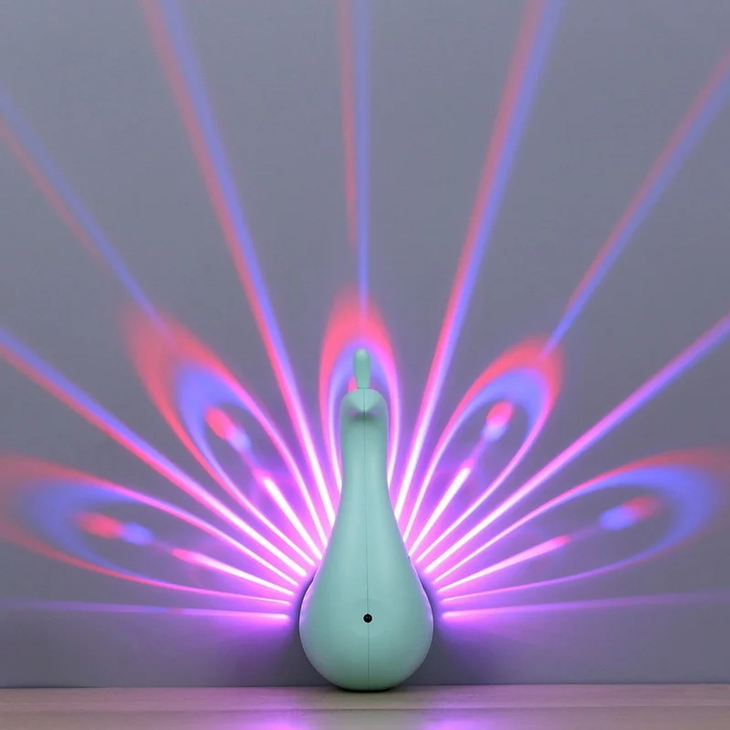 Lampa projektora Led Peacock lampka nocna pilot Mini lampa ścienna Peacock Rgb lampa kolorowa lampa dekoracyjna