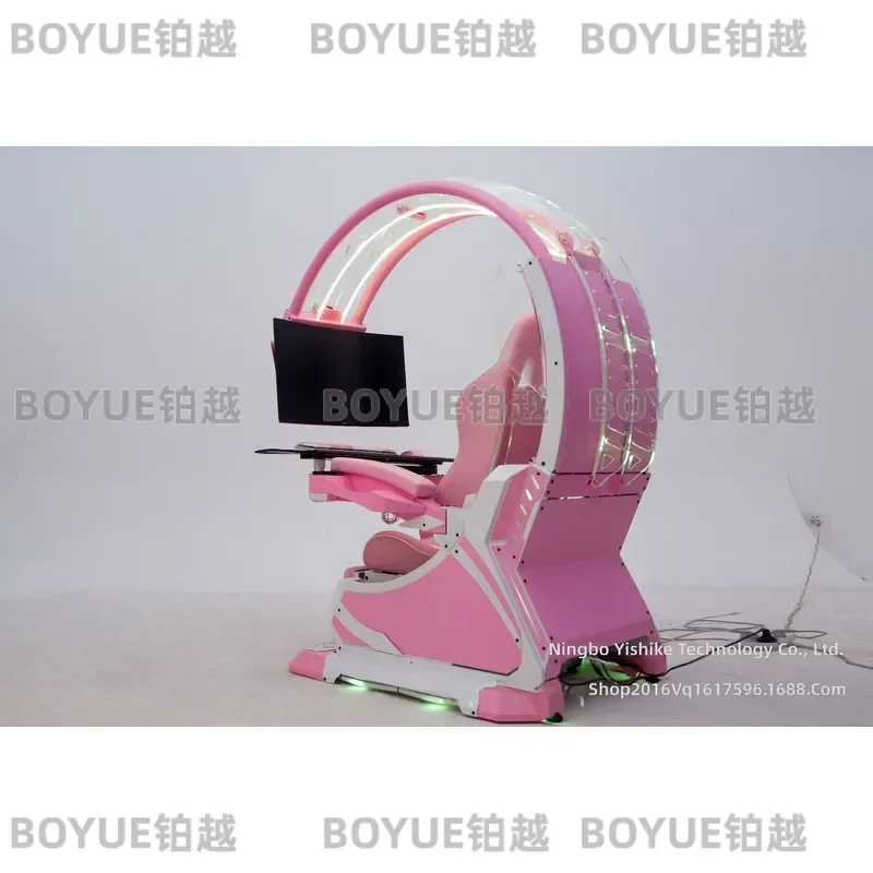 Zero Gravity Gaming Chair with Bluetooth Speaker Genuine Leather Esports Cockpit for Home Office Ergonomic Computer Seat