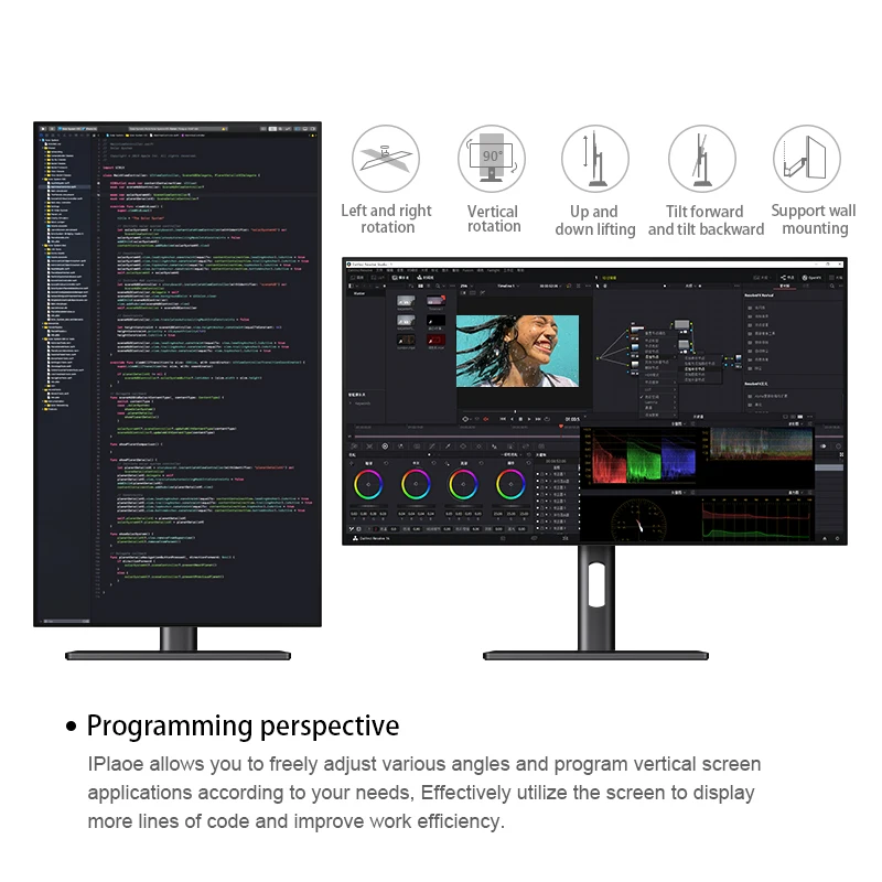 27-Zoll-4K-Display HDR-Fotografie IPS Wide Color Gamut 10Bit vertikaler Desktop-Computerbildschirm Typ-C