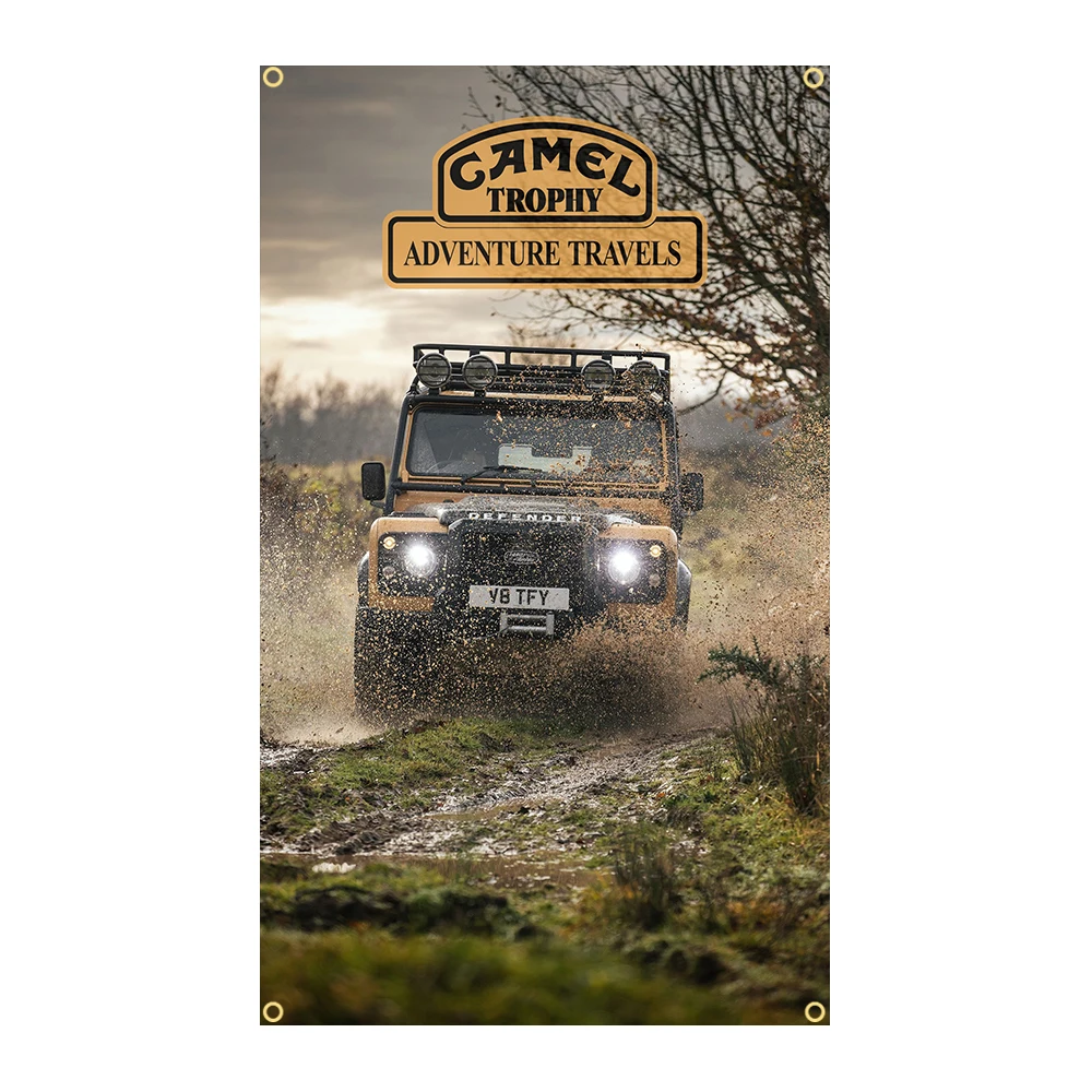 90X150cm Camel Trophy ADVENTURE TRAVEIS Flag Polyester Printed Garage Decoration Banner Tapestry