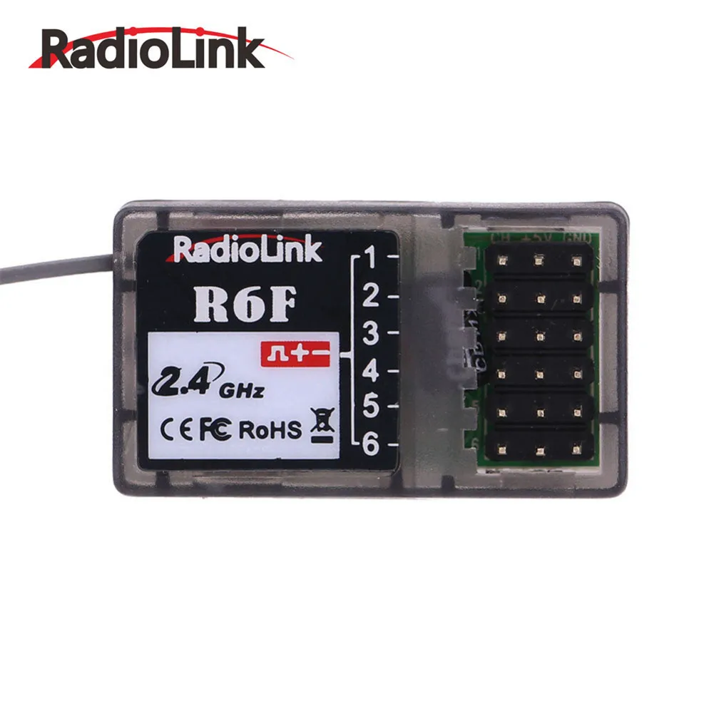 Radiolink R6F 2.4Ghz 6CH RC Receiver with Gyro Integrated and HV Servo Supported for RC4GS/RC6GS/RC4G/T8FB RC Transmitter
