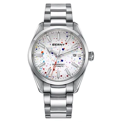 BERNY 20ATM Mechanical Men Watch Sapphire AR Calendar Fashion Colorful Starry Sky Dial Supper Luminous Business Men Watches