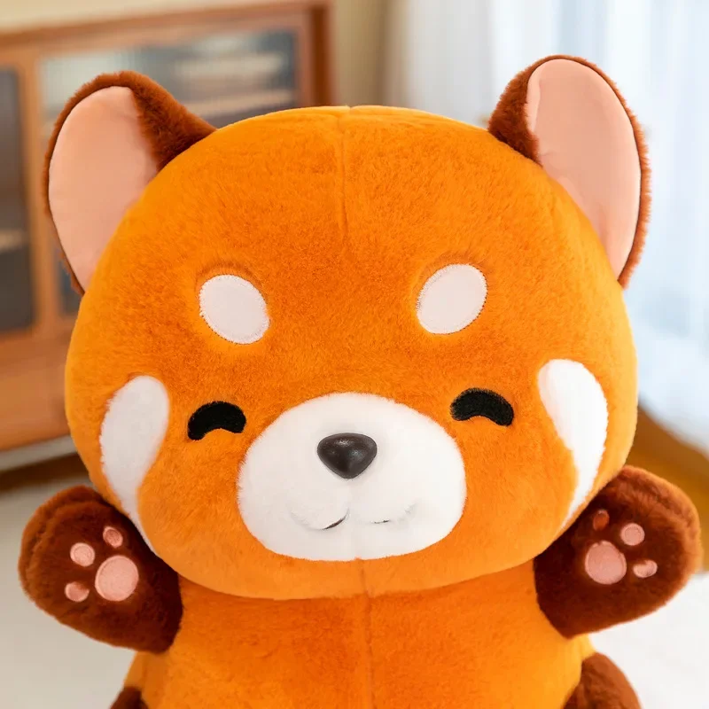 Juguetes de peluche de mapache naranja de dibujos animados Kawaii, almohada de mapache de felpa Linda creativa, decoraciones para habitaciones, regalos de cumpleaños para niños