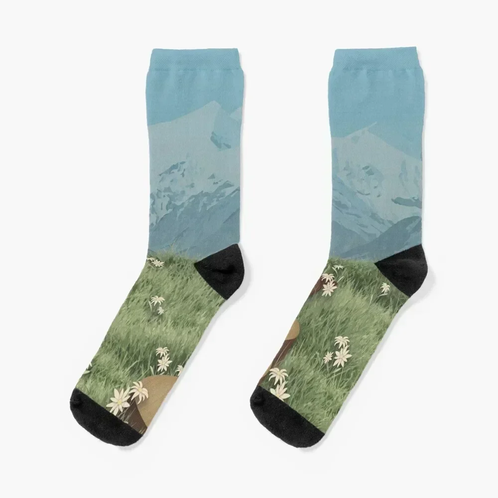 The Sound of Music Poster Illustration Socks Soccer colored Thermal man winter custom Men's Socks Luxury Women's