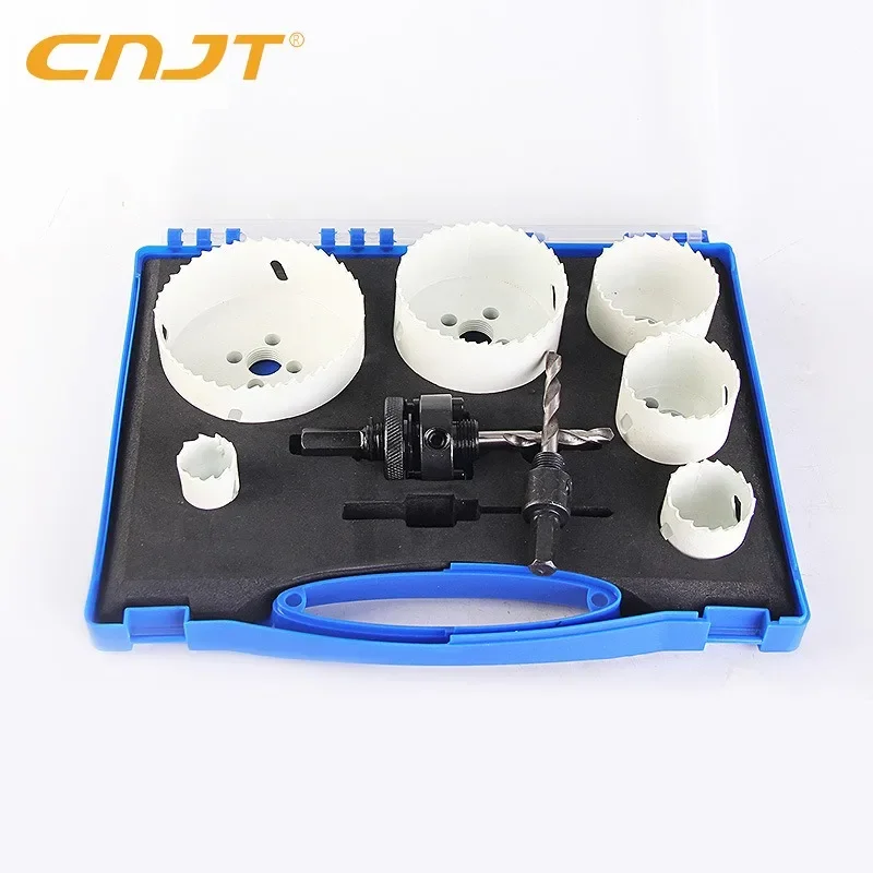 

Eight-piece M42 Bi-Metal Hole Saw & Pipe T-Joint Cutter Set for Plumbing, Woodworking, PVC, and Metal