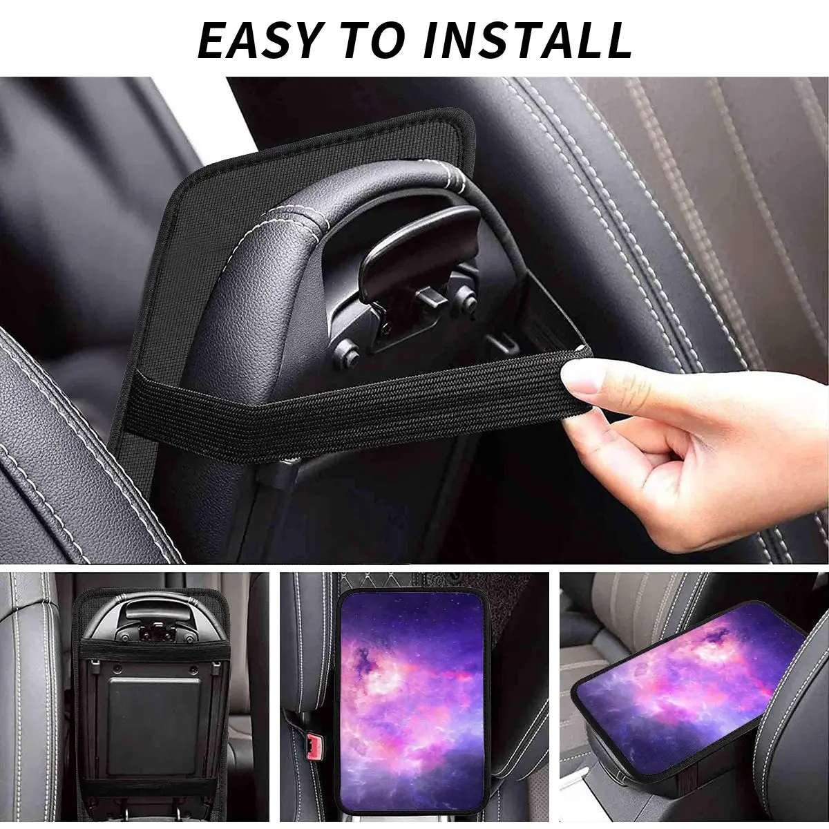 Galaxy Starry Sky Car Accessories Car Handrail Box Cushion Custom Print Non-slip Car Armrest Cover