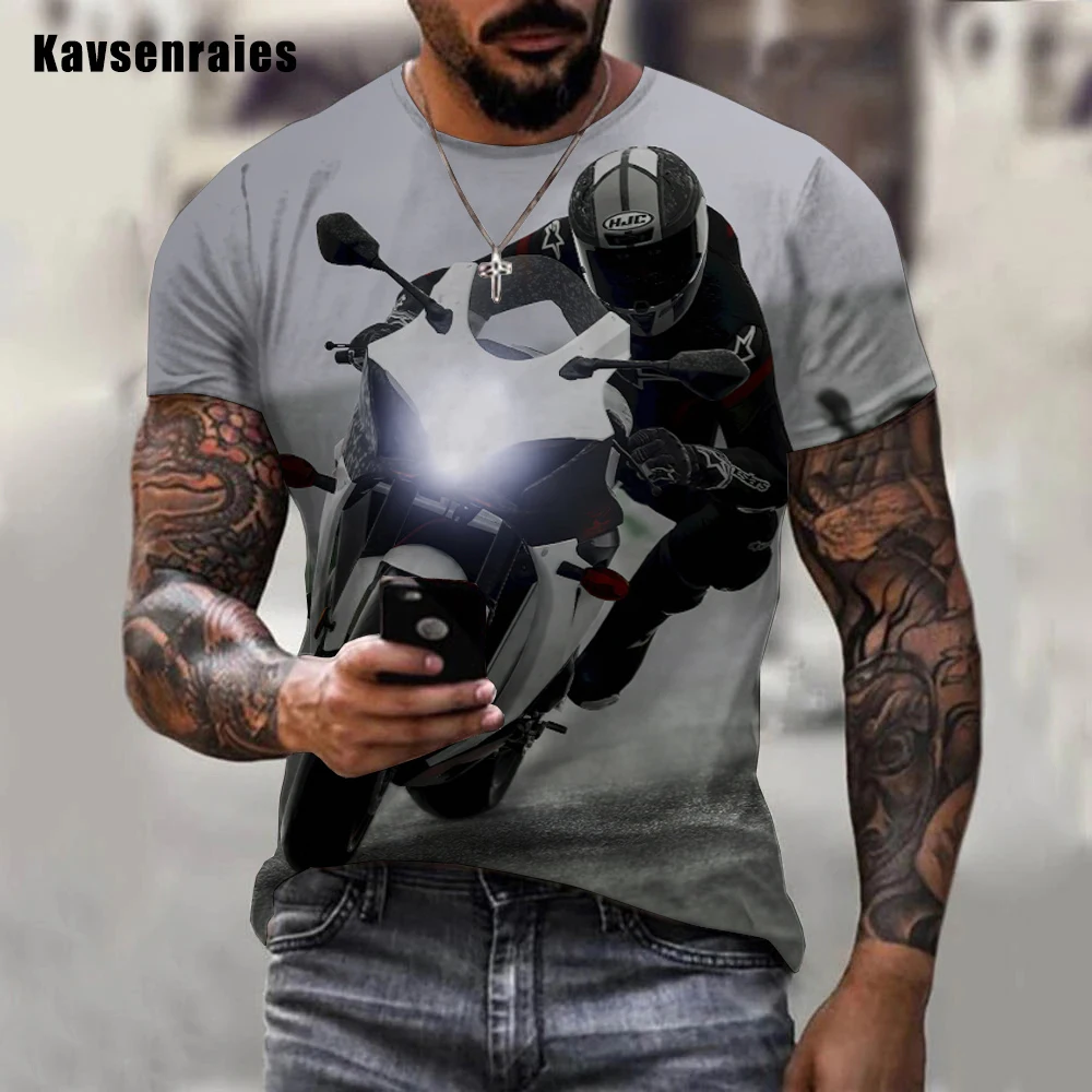 Cool Style Motorcycle Printed 3D T-shirt Women Men Short Sleeve O-Neck T Shirts Casual Oversized Tees Tops