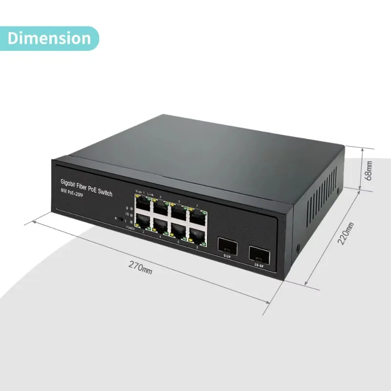 OEM ODM 8-портовый сетевой ком – обзор и цена Managed Gigabit Poe Switch 8 Port 802.3At