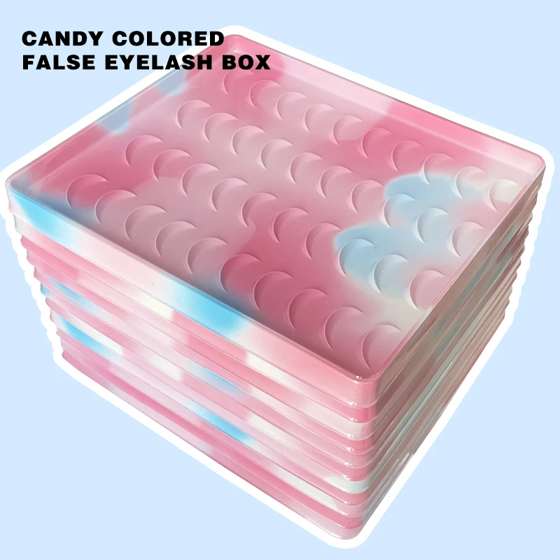 MEW 50/100/300/500 Pcs Colored Eyelash Packaging Box Wholesale Lashes Boxes Case 8-25mm Empty Makeup Eyelash Package Boxes