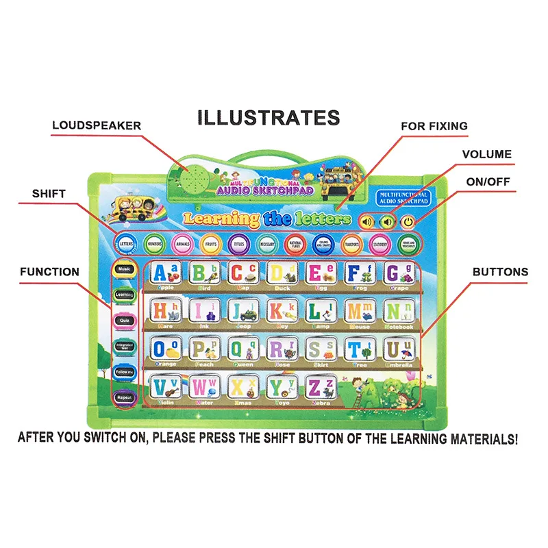 Bloc-notes Audio multifonctionnel pour enfants de 3 ans et plus, 11 catégories, Machine d'apprentissage, Alphabet, chiffres, jouet éducatif cognitif Animal