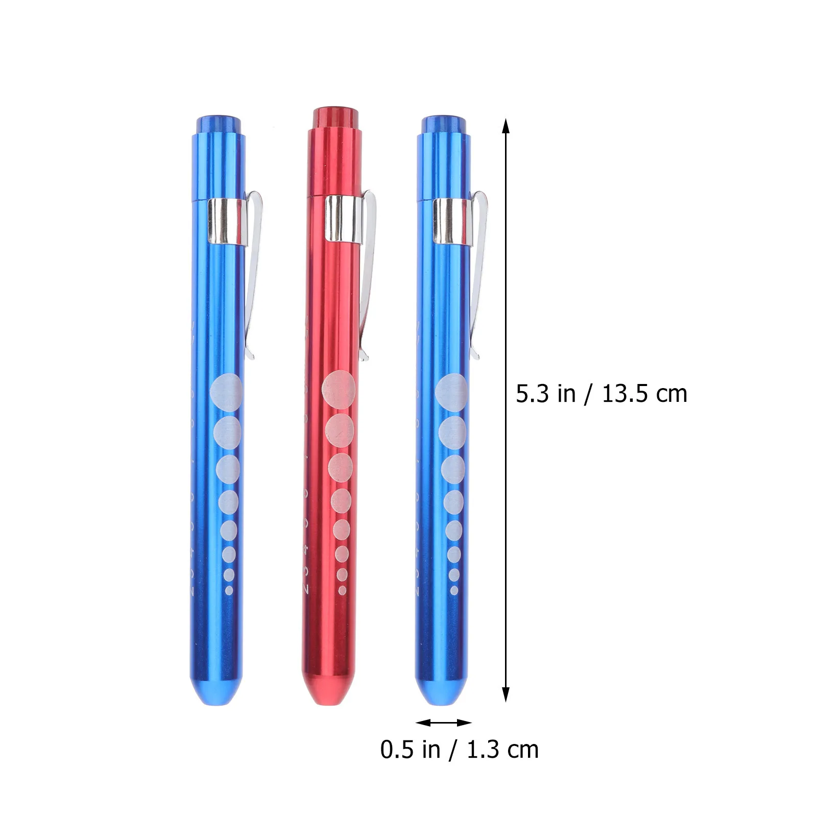 3Pcs LED Set Bright White Beam Pocket Clip Click Hold Function for Healthcare Professionals Reusable