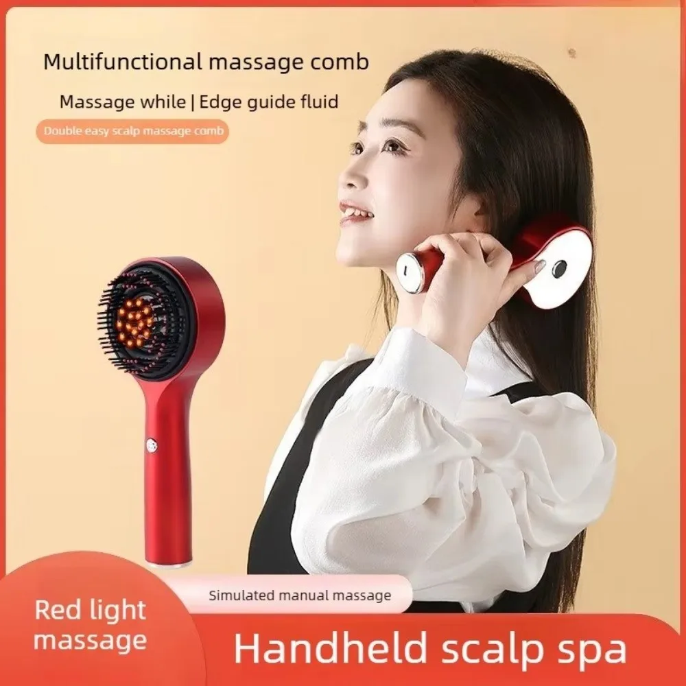Red Light Liquid Guiding Massage Comb 630nm Infrared Light Anti-Frizz Large Tank Scalp Massage Comb Scalp Nourish