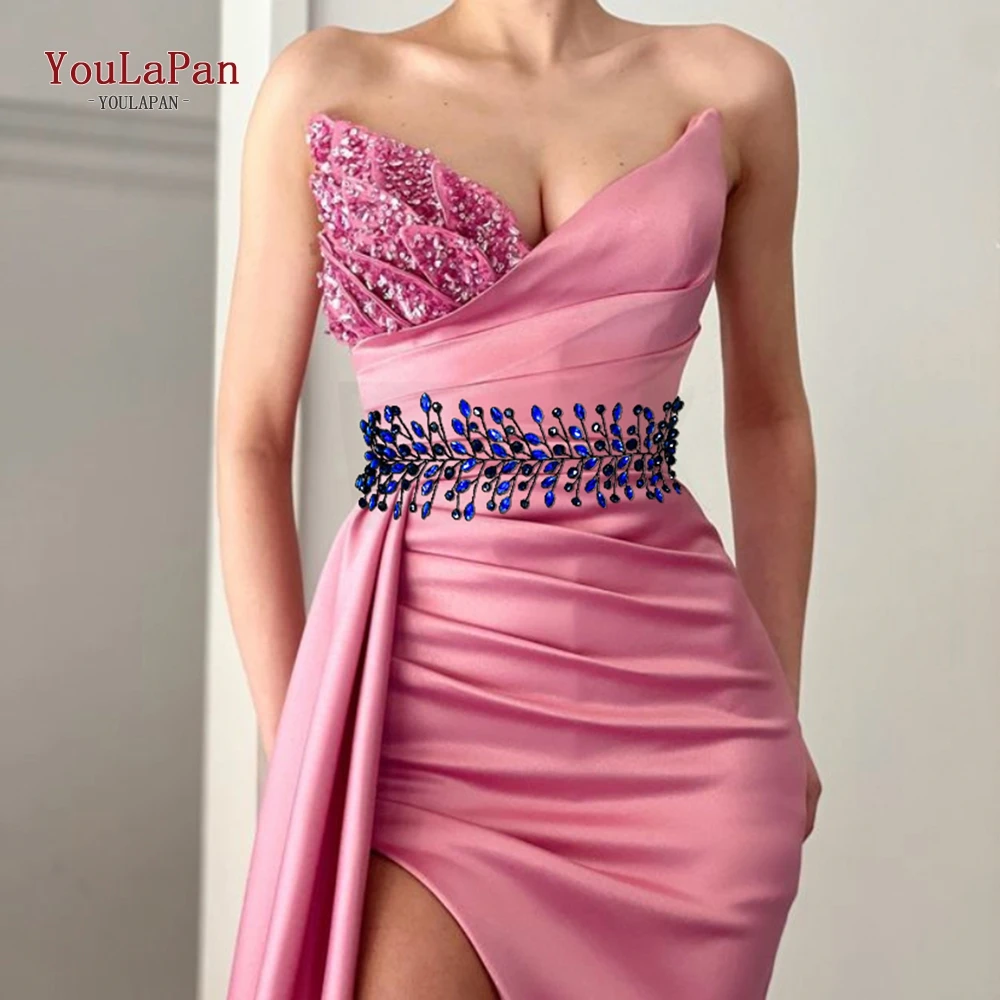 

TOPQUEEN Elegant Bridal Belt Crystal Rhinestone Wedding Dress Waist Decoration Bridesmaid Belt Evening Gown Accessories SH799