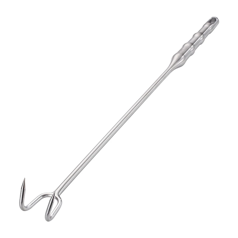 

Solid 304 Stainless Steel Kitchen Meat Hook Original Design Ergonomic Barbecue Turner 53cm Length Butcher Processing Tool