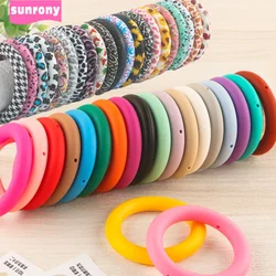 Sunrony New 3/5Pcs Silicone Ring 65mm Round Pendants With Hole For Jewelry Making DIY Necklace Jewelry Handicrafts Accessories