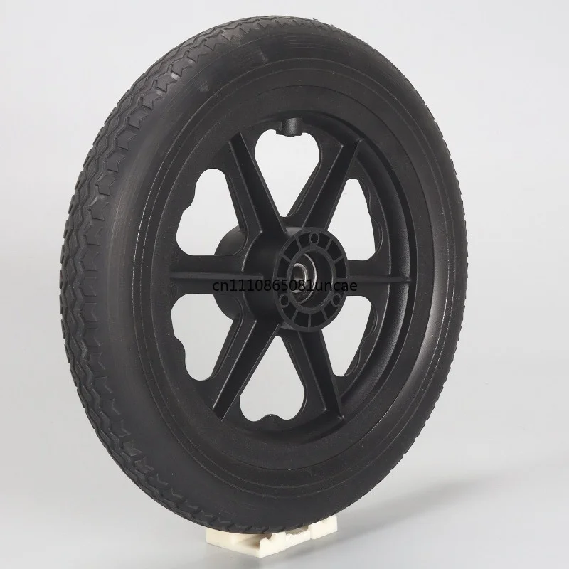 For 12 1/2X2 1/4 PU Solid Rubber Non‑Inflatable Rear Wheel Assembly Wheelchair Repair Spare Part