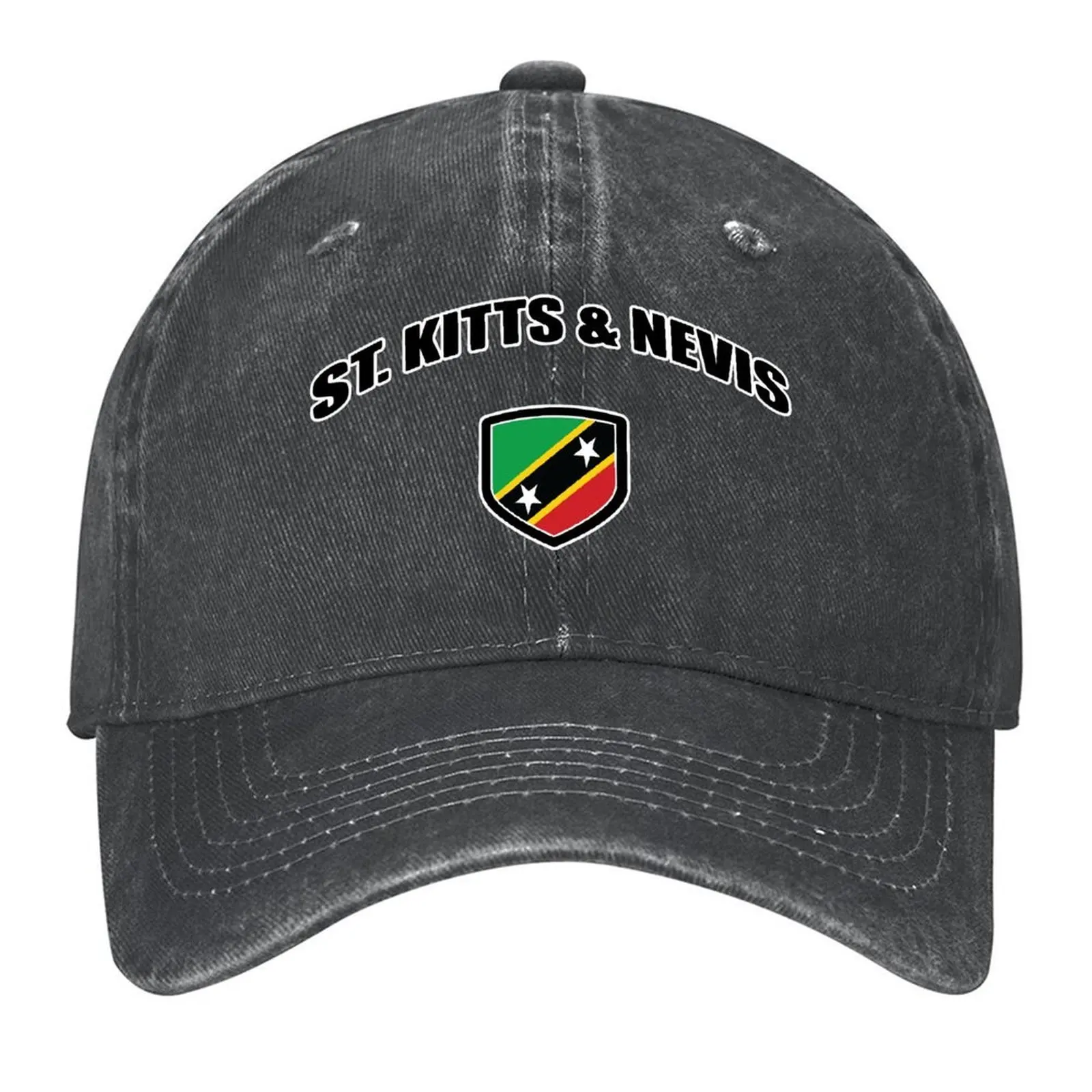 

St Kitts and Nevis Sport With Patriotic Flag Shield Baseball Cap Sunhat hats for men fashionable Baseball For Men Women's