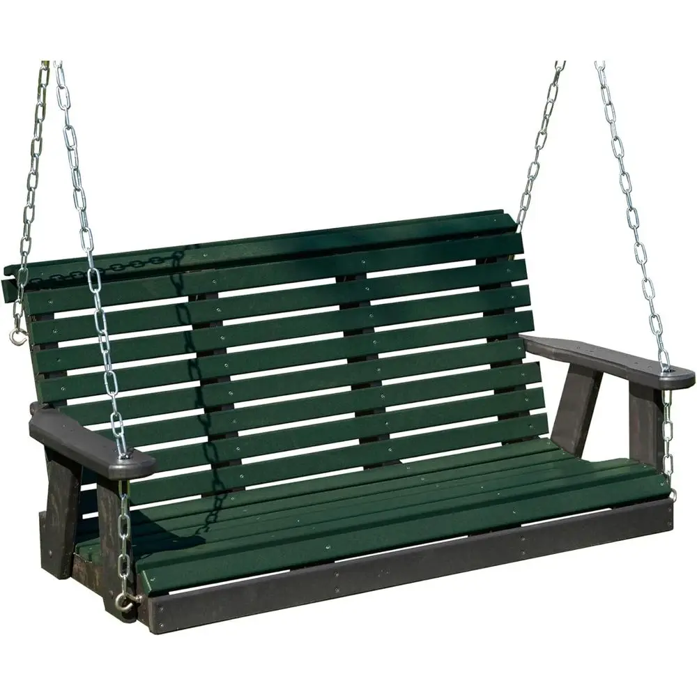 

HDPE Porch Swing with 1000 lbs Capacity, Stainless Steel Hardware, Made in USA, Signature Rollback Design for Outdoor Spaces