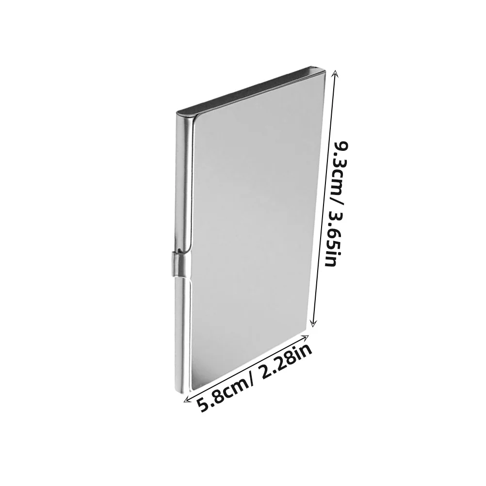 3 قطعة حامل بطاقة الأعمال الفولاذ المقاوم للصدأ سليم حافظة بطاقات الاسم المعدنية للرجال النساء المحمولة منظم الجيب صندوق تخزين المكتب