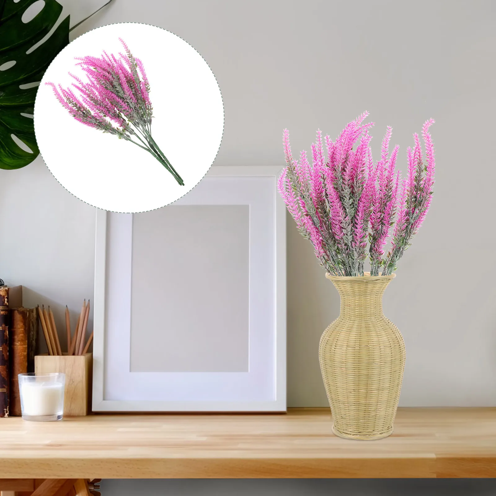 

3Pcs Artificial Lavender Flowers Realistic Silk Cloth Simulation for Home Office Wedding Party Vase Decoration Bouquet