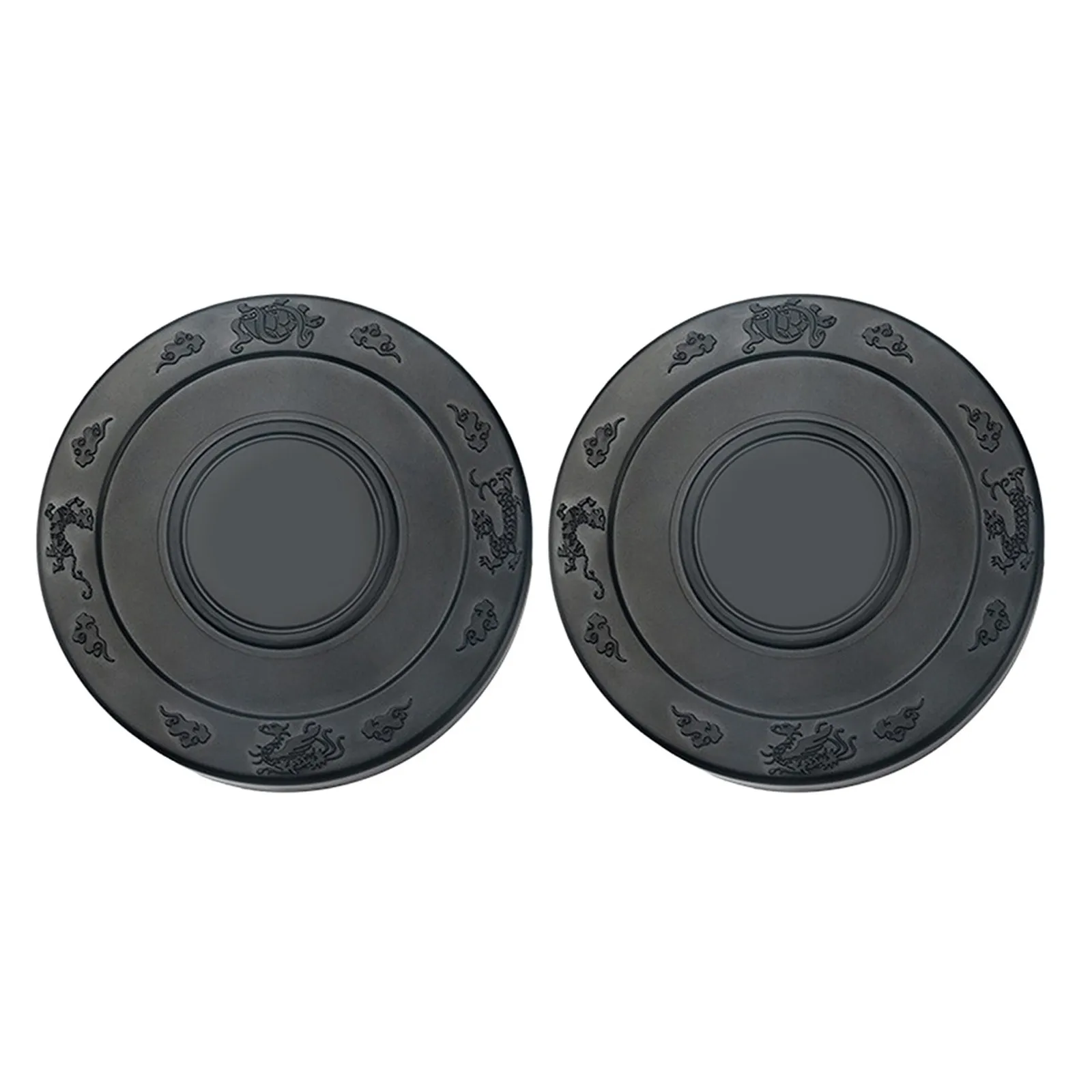 2Pcs Premium Plastic Inkstone Calligraphy Inkstone with Smooth Inner Surface Simple Design for Beginners Collectors Gift Idea