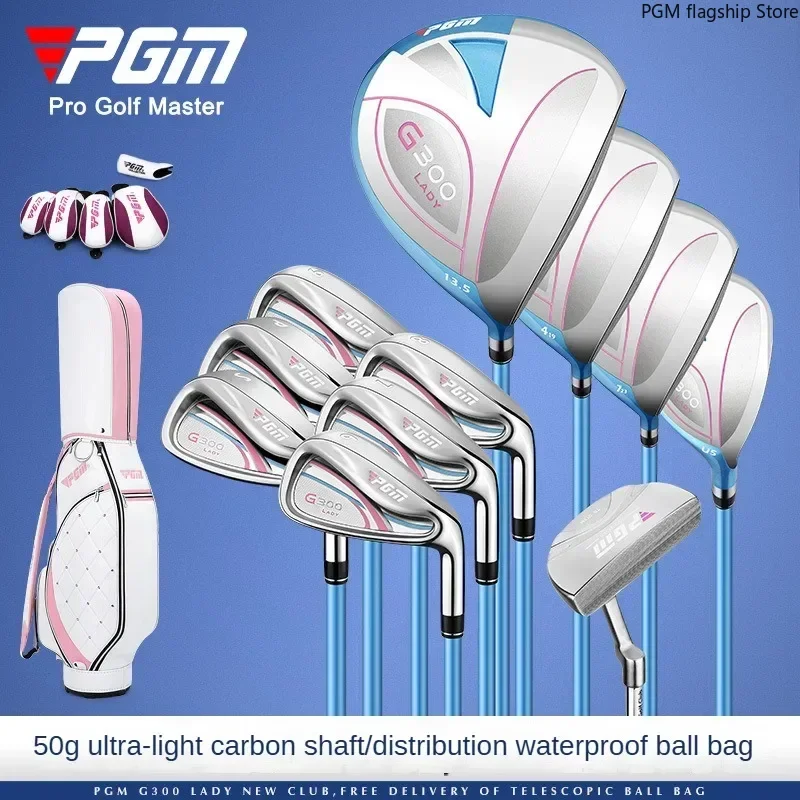 PGM-palos de Golf con eje de carbono para mujer, conjunto completo de aleación de titanio, 1 Juego de madera, 11 piezas, LTG035