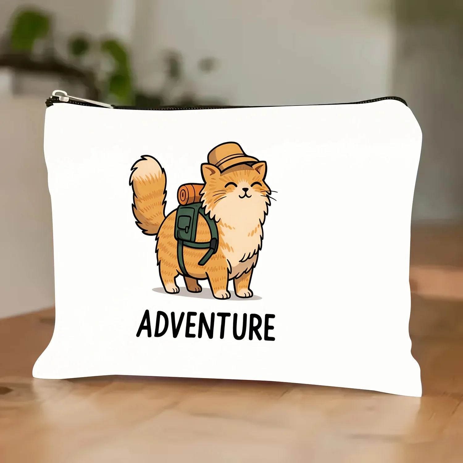 1 Piece of Cute Travel Cat Makeup Bag - Multifunctional Zipper Pouch for Women, Perfect Travel Zipper Storage Bag, Fun Birthday Gift