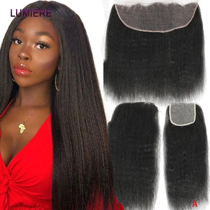Kinky Straight Real 4x4 5x5 6x6 HD Lace Frontal Melt Skins invisible HD Lace Closure Melt Skins Pre plucked Hair Extensions